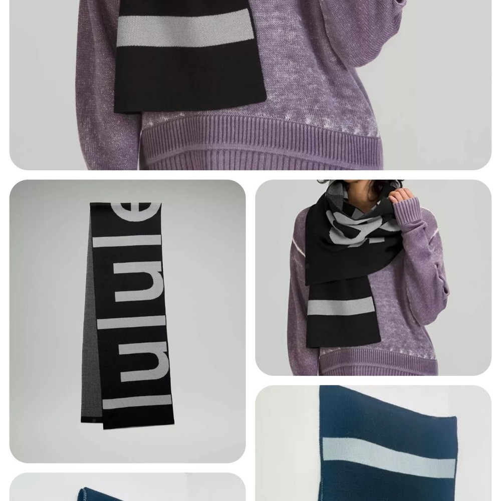 Lululemon Logo Knit Merino Wool Scarf